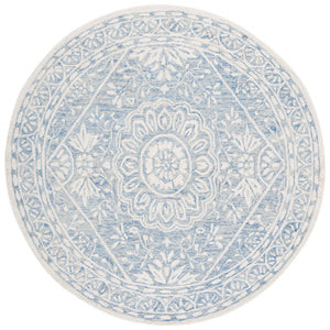 Safavieh Metro Hand-tufted Area Rug - Elegant Transitional Design In Striking Ivory And Navy Colors Blue ,Ivory Wool Pile Met464m-6r