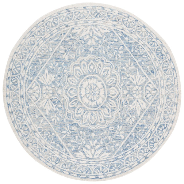 Safavieh Metro Transitional Area Rug In Exquisite Ivory And Navy – Hand Tufted Craftsmanship For Timeless Elegance Blue ,Ivory Wool Pile Met464m-3