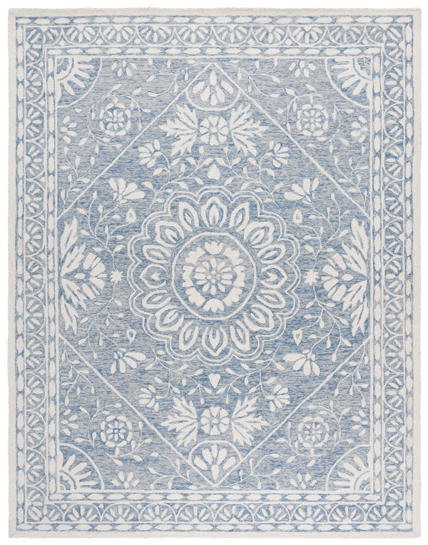 Safavieh Metro Hand-tufted Area Rug - Elegant Transitional Design In Striking Ivory And Navy Colors Blue ,Ivory Wool Pile Met464m-8