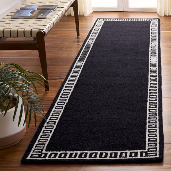 Safavieh Metro Hand-Tufted Charcoal And Ivory Wool-Cotton Rug — Low-Profile Modern Area Accent, Durable Elegance 5'-0" x 8'-0" MET465H-5