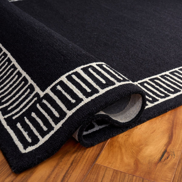 Safavieh Metro Charcoal Ivory Hand‑Tufted Wool Rug 8X10 Low‑Profile 1/4" Pile Durable Natural Fiber Elegance 9'-0" x 12'-0" MET465H-9