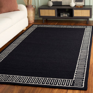 Safavieh Metro Charcoal Ivory Hand‑Tufted Wool Rug 8X10 Low‑Profile 1/4" Pile Durable Natural Fiber Elegance 9'-0" x 12'-0" MET465H-9