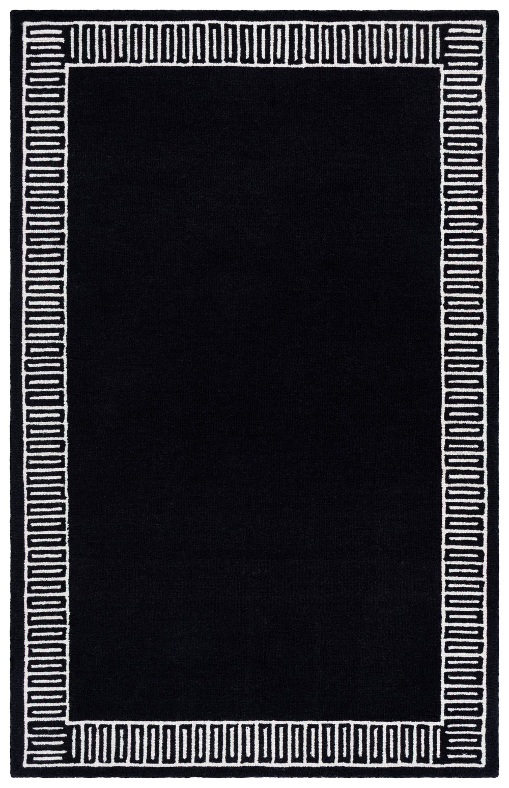 Safavieh Metro Hand-Tufted Charcoal And Ivory Wool-Cotton Rug — Low-Profile Modern Area Accent, Durable Elegance 5'-0" x 8'-0" MET465H-5