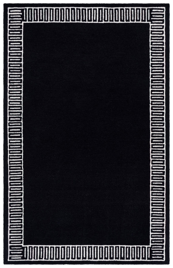 Safavieh Metro Hand-Tufted Charcoal Ivory Rug — Wool-Cotton Low-Profile Square Accent For Modern Living Rooms 6'-0" x 6'-0" MET465H-6SQ