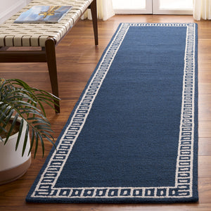 Safavieh Metro Plush Hand-Tufted Blue Ivory Rug — Wool-Cotton Blend, Low Pile Modern Square Accent Rug 6'-0" x 6'-0" MET465M-6SQ