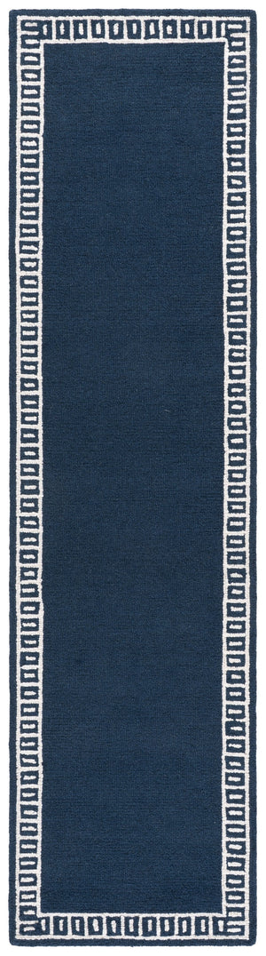 Safavieh Metro Hand-Tufted Wool Rug In Blue And Ivory, Low-Profile 1/4" Pile, Durable Cotton Backing, Modern Appeal 6'-0" x 9'-0" MET465M-6