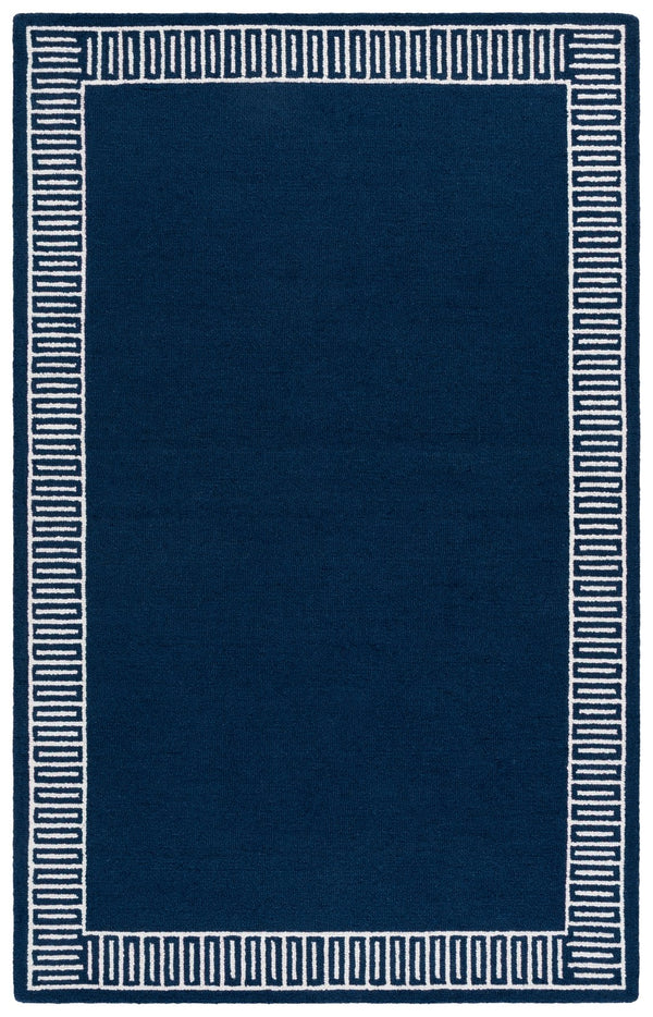 Safavieh Metro Plush Hand-Tufted Blue Ivory Rug — Wool-Cotton Blend, Low Pile Modern Square Accent Rug 6'-0" x 6'-0" MET465M-6SQ