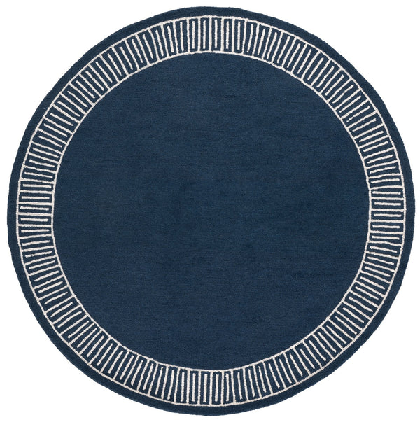 Safavieh Metro Hand-Tufted Wool Rug In Blue And Ivory, Low-Profile 1/4" Pile, Durable Cotton Backing, Modern Appeal 6'-0" x 9'-0" MET465M-6