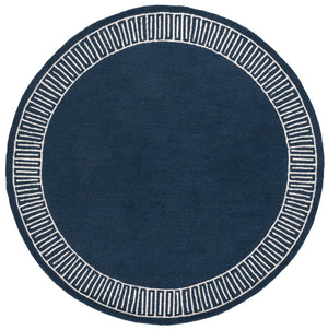 Safavieh Metro Plush Hand-Tufted Blue Ivory Rug — Wool-Cotton Blend, Low Pile Modern Square Accent Rug 6'-0" x 6'-0" MET465M-6SQ