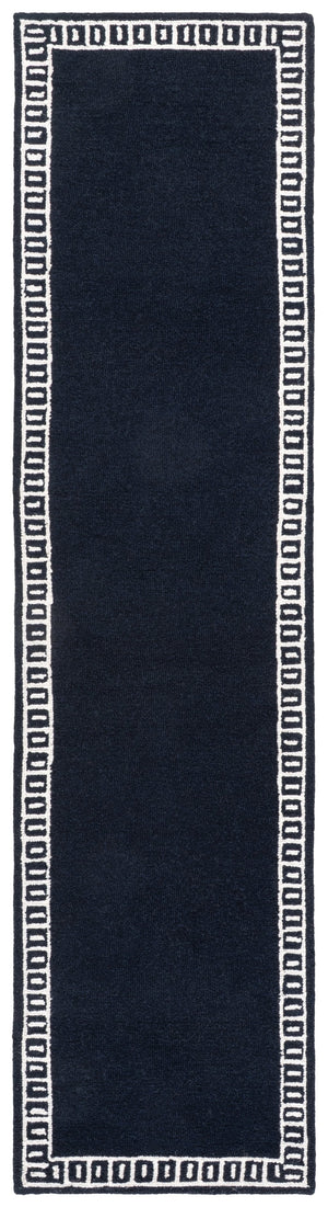 Safavieh Metro Hand-Tufted Navy And Ivory Rug — Low-Profile Wool-Cotton Blend, Durable Contemporary Accent 4'-0" x 6'-0" MET465N-4