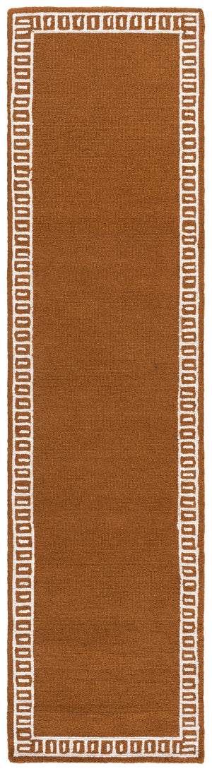 Safavieh Metro Hand-Tufted Rust And Ivory Area Rug — 80% Wool Low-Profile Pile, Durable Modern Accent 8'-0" x 10'-0" MET465P-8
