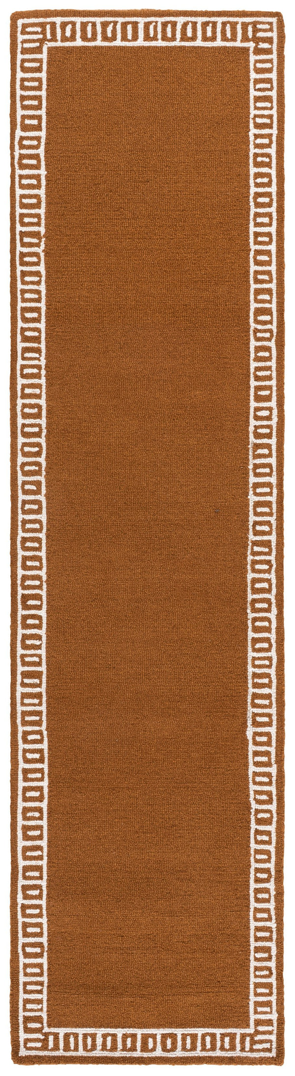 Safavieh Metro Hand-Tufted Rust And Ivory Area Rug — Wool-Cotton Blend, Low-Profile Pile, Warm Modern Style 4'-0" x 6'-0" MET465P-4