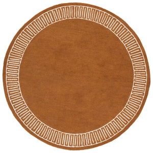 Safavieh Metro Hand-Tufted Rust And Ivory Area Rug — Wool-Cotton Blend, Low-Profile Pile, Warm Modern Style 4'-0" x 6'-0" MET465P-4