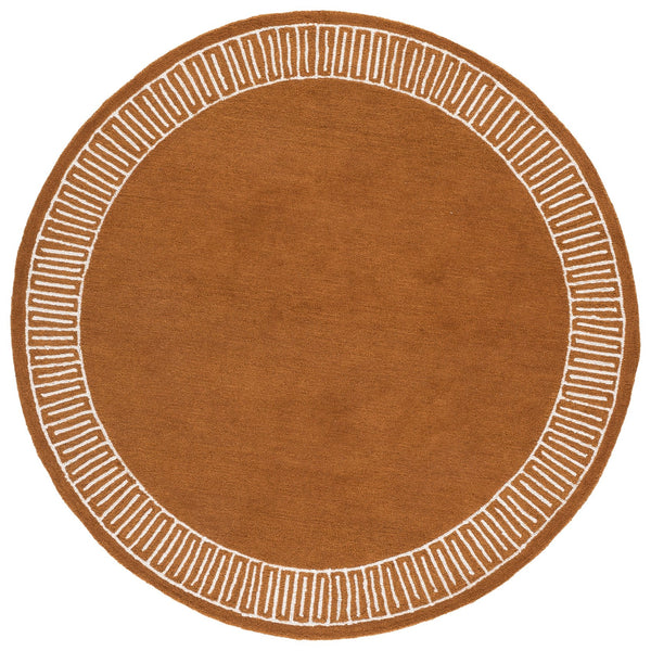 Safavieh Metro Hand-Tufted Rust And Ivory Area Rug — Wool-Cotton Blend, Low-Profile Pile, Warm Modern Style 4'-0" x 6'-0" MET465P-4