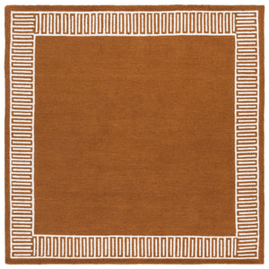 Safavieh Metro Hand-Tufted Rust And Ivory Area Rug — Wool-Cotton Blend, Low-Profile Pile, Warm Modern Style 4'-0" x 6'-0" MET465P-4