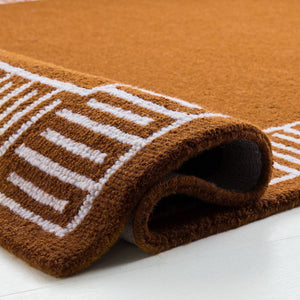 Safavieh Metro Hand-Tufted Rust And Ivory Area Rug — Wool-Cotton Blend, Low-Profile Pile, Warm Modern Style 4'-0" x 6'-0" MET465P-4
