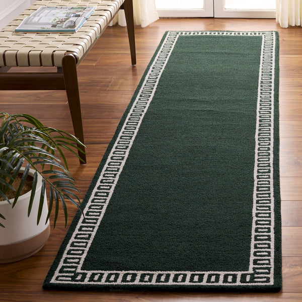 Safavieh Metro Hand‑Tufted Green And Ivory Area Rug — Wool‑Cotton Blend, Low‑Profile Durability & Luxe Texture 9'-0" x 12'-0" MET465Y-9