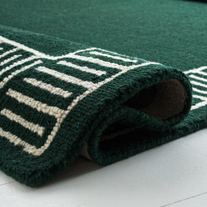 Safavieh Metro Hand-Tufted Green And Ivory Area Rug, 80% Wool Low-Profile Pile For Modern Homes 5'-0" x 8'-0" MET465Y-5