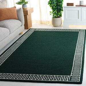 Safavieh Metro Hand‑Tufted Green And Ivory Area Rug — Wool‑Cotton Blend, Low‑Profile Durability & Luxe Texture 9'-0" x 12'-0" MET465Y-9