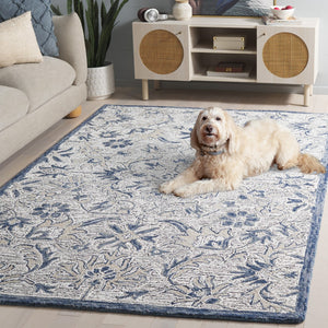 Safavieh Metro Handtufted Area Rug Crafted In India - Luxurious Wool And Cotton Blend For Timeless Elegance Ivory ,Grey 80% Wool 20% Cotton Met473a-8