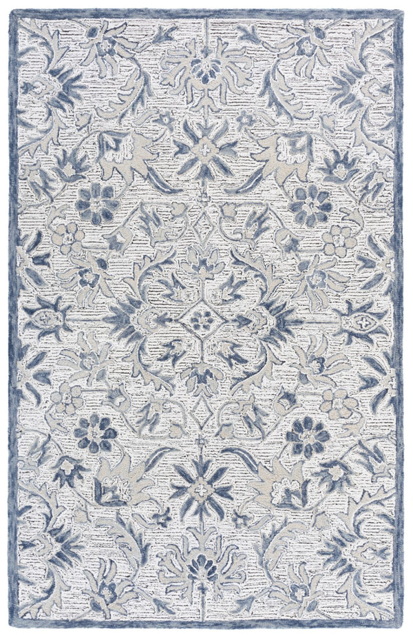 Safavieh Metro Handtufted Area Rug Crafted In India - Luxurious Wool And Cotton Blend For Timeless Elegance Ivory ,Grey 80% Wool 20% Cotton Met473a-8