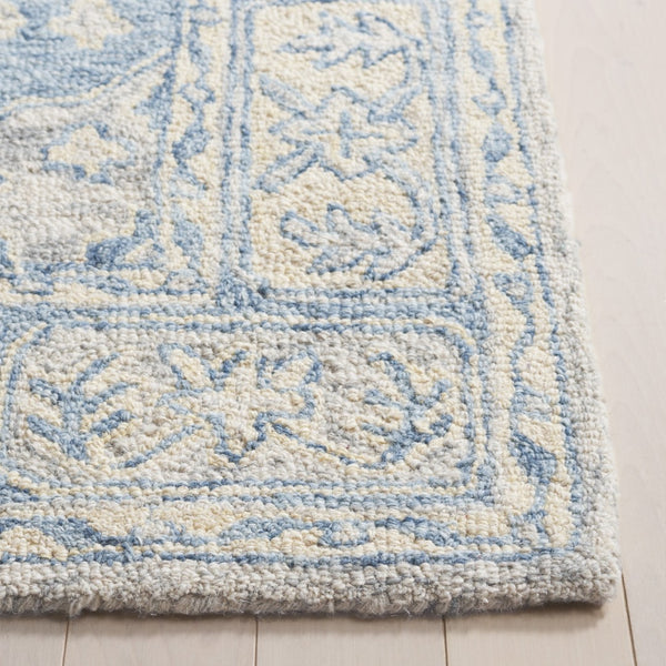 Safavieh Metro Hand-tufted Runner Area Rug: Elegant Design For Hallways, Kitchens, And Entryways Blue ,Ivory 80% Wool 20% Cotton Met474m-6r