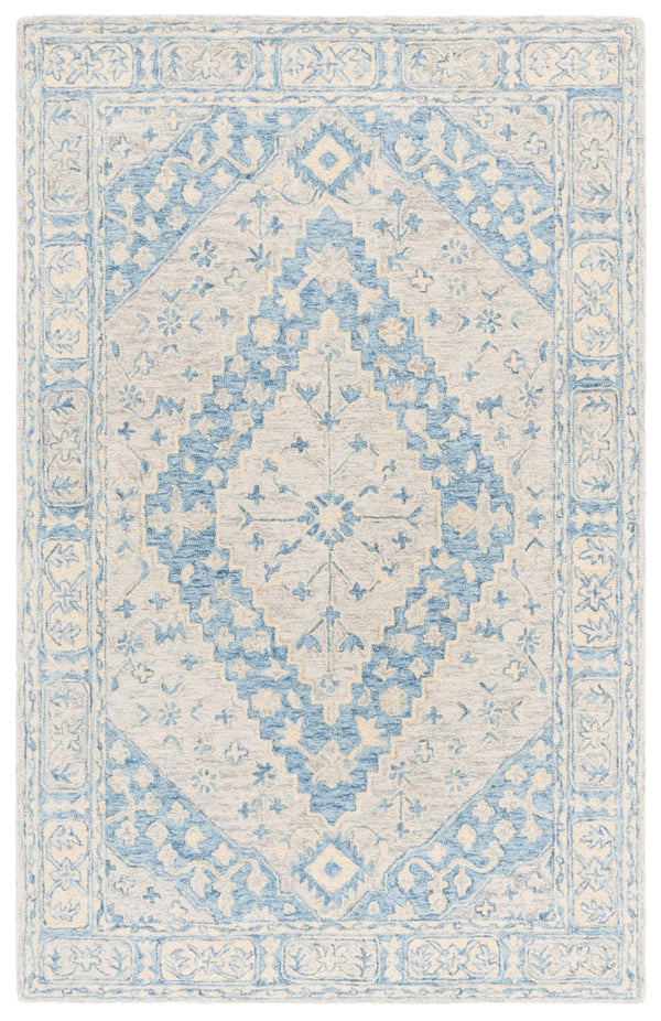 Safavieh Metro Hand-tufted Runner Area Rug: Elegant Design For Hallways, Kitchens, And Entryways Blue ,Ivory 80% Wool 20% Cotton Met474m-6r