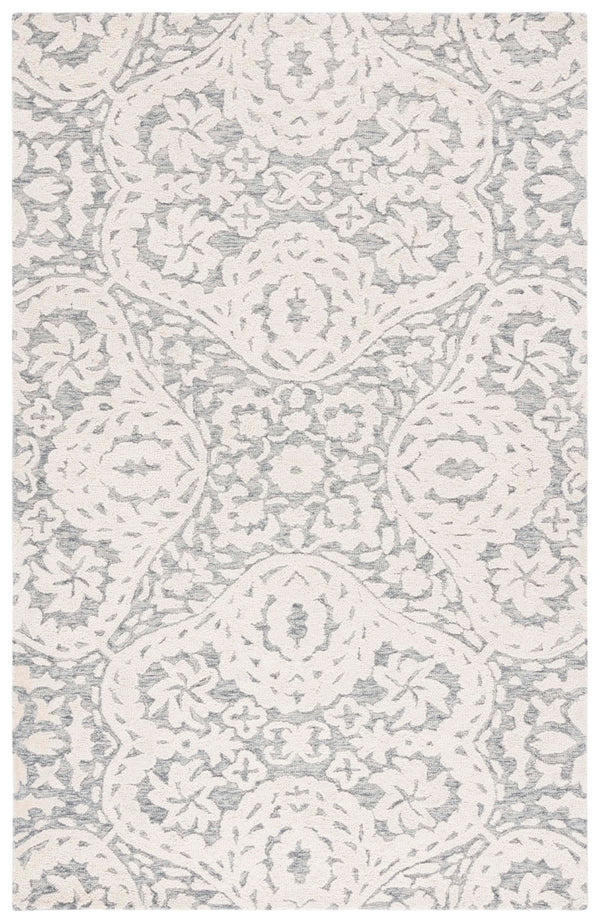 Safavieh Metro Luxurious Hand-tufted Area Rug - Timeless Elegance Crafted From Wool And Cotton For Comfort Ivory ,Grey Wool And Cotton With Latex Met477f-4r