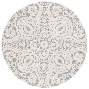 Safavieh Metro Luxurious Hand-tufted Area Rug - Timeless Elegance Crafted From Wool And Cotton For Comfort Ivory ,Grey Wool And Cotton With Latex Met477f-4r