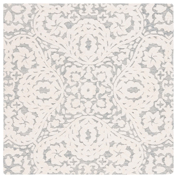 Safavieh Metro Luxurious Hand-tufted Area Rug - Timeless Elegance Crafted From Wool And Cotton For Comfort Ivory ,Grey Wool And Cotton With Latex Met477f-4r