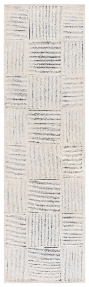 Safavieh Metro Hand-tufted Wool Runner Rug - Modern Design With Grid Pattern For Elegant Hallway Décor Ivory ,Charcoal Wool Pile Met482h-28