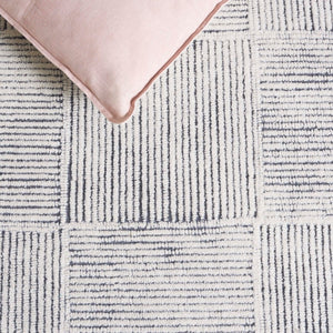 Safavieh Metro Area Rug - Hand-tufted Wool Luxury With Geometric Design For Modern Home Elegance And Comfort Ivory ,Charcoal Wool Pile Met482h-8