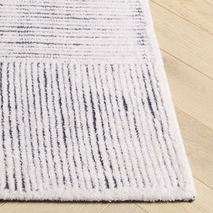 Safavieh Metro Area Rug - Hand-tufted Wool Luxury With Geometric Design For Modern Home Elegance And Comfort Ivory ,Charcoal Wool Pile Met482h-8