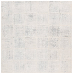 Safavieh Metro Hand-tufted Wool Runner Rug - Modern Design With Grid Pattern For Elegant Hallway Décor Ivory ,Charcoal Wool Pile Met482h-6sq