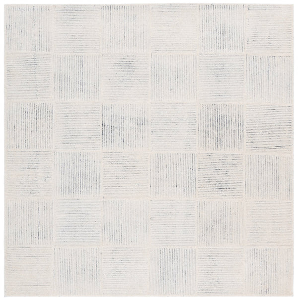 Safavieh Metro Hand-tufted Wool Runner Rug - Modern Design With Grid Pattern For Elegant Hallway Décor Ivory ,Charcoal Wool Pile Met482h-6sq