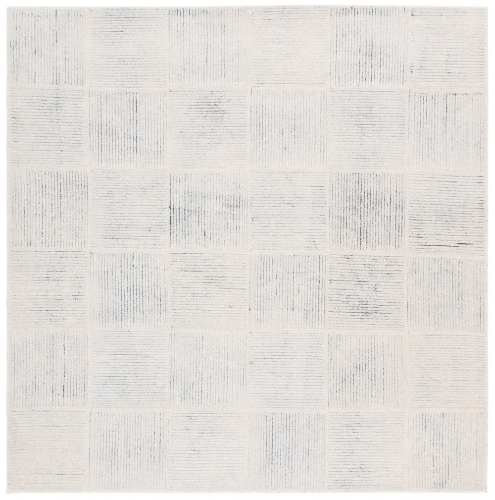 Safavieh Metro Area Rug - Hand-tufted Wool Luxury With Geometric Design For Modern Home Elegance And Comfort Ivory ,Charcoal Wool Pile Met482h-8