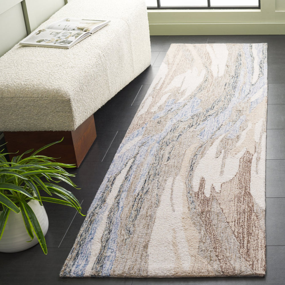 Safavieh Metro Modern Hand-tufted Runner Area Rug In Elegant Neutral Colors For Timeless Home Decor Style Ivory ,Beige Wool Pile Met483b-28