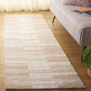 Safavieh Metro Hand Tufted Runner Area Rug - Elegant Abstract Design For Cozy Home Décor And Style Ivory ,Rust 80% Polyester 20% Cotton Met501p-28