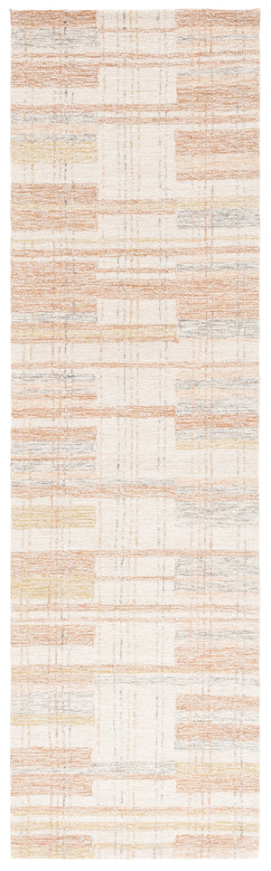 Safavieh Metro Hand Tufted Runner Area Rug - Elegant Abstract Design For Cozy Home Décor And Style Ivory ,Rust 80% Polyester 20% Cotton Met501p-28
