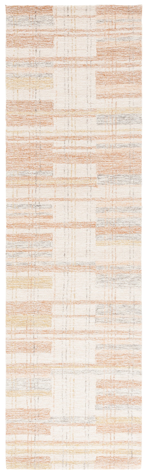Safavieh Metro Hand Tufted Runner Area Rug - Elegant Abstract Design For Cozy Home Décor And Style Ivory ,Rust 80% Polyester 20% Cotton Met501p-28