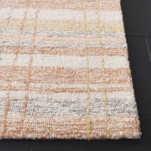 Safavieh Metro Hand Tufted Runner Area Rug - Elegant Abstract Design For Cozy Home Décor And Style Ivory ,Rust 80% Polyester 20% Cotton Met501p-5