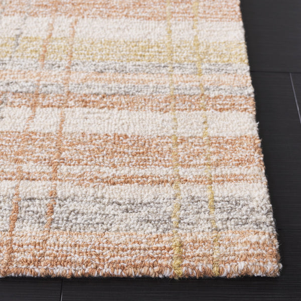 Safavieh Metro Hand Tufted Runner Area Rug - Elegant Abstract Design For Cozy Home Décor And Style Ivory ,Rust 80% Polyester 20% Cotton Met501p-5
