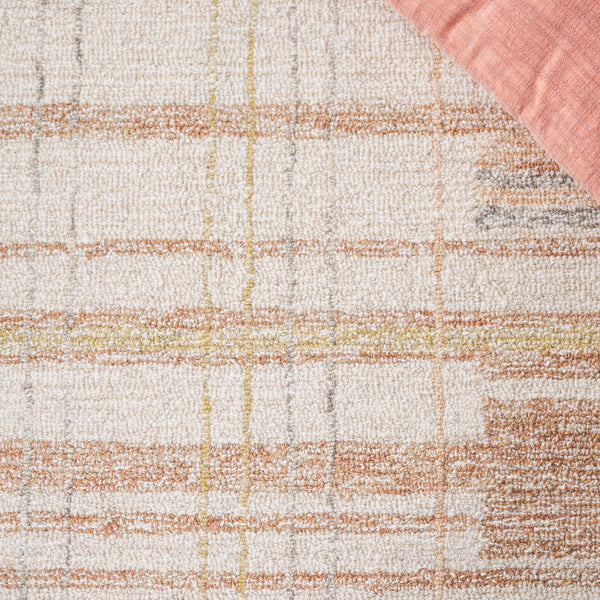 Safavieh Metro Hand Tufted Runner Area Rug - Elegant Abstract Design For Cozy Home Décor And Style Ivory ,Rust 80% Polyester 20% Cotton Met501p-5