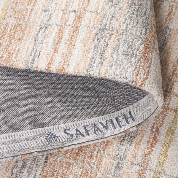 Safavieh Metro Hand Tufted Runner Area Rug - Elegant Abstract Design For Cozy Home Décor And Style Ivory ,Rust 80% Polyester 20% Cotton Met501p-5