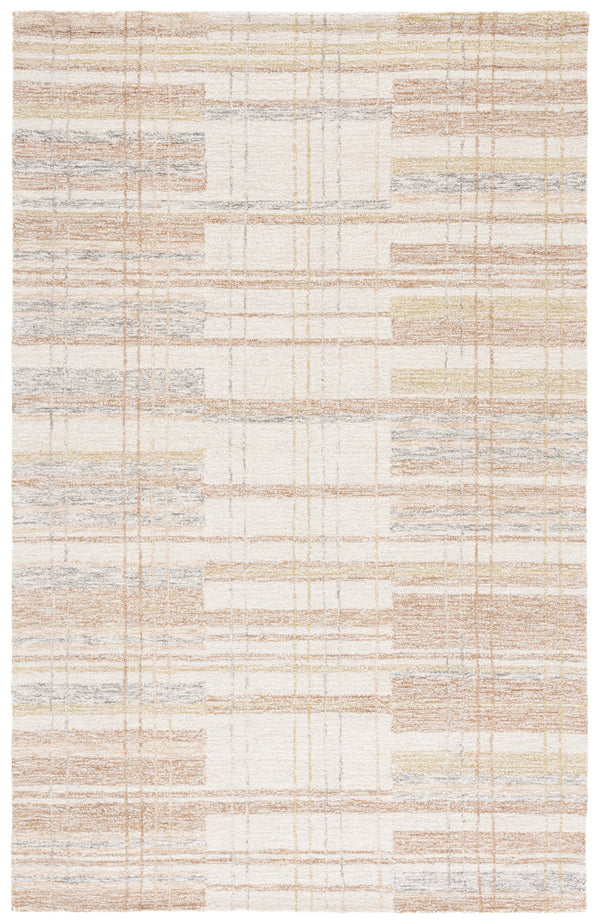 Safavieh Metro Hand Tufted Runner Area Rug - Elegant Abstract Design For Cozy Home Décor And Style Ivory ,Rust 80% Polyester 20% Cotton Met501p-5
