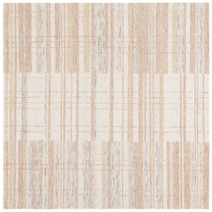 Safavieh Metro Hand Tufted Runner Area Rug - Elegant Abstract Design For Cozy Home Décor And Style Ivory ,Rust 80% Polyester 20% Cotton Met501p-6sq