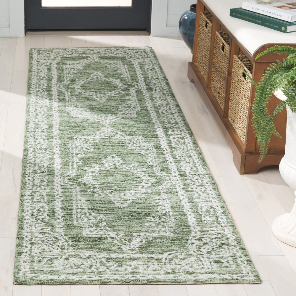 Safavieh Metro Hand-tufted Indian Wool Area Rug - Luxurious Timeless Design For Elegant Home Decor Green ,Ivory Wool Pile Met575y-25