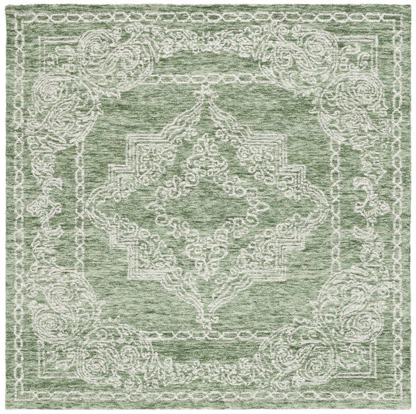 Safavieh Metro Hand-tufted Indian Wool Area Rug - Luxurious Timeless Design For Elegant Home Decor Green ,Ivory Wool Pile Met575y-25
