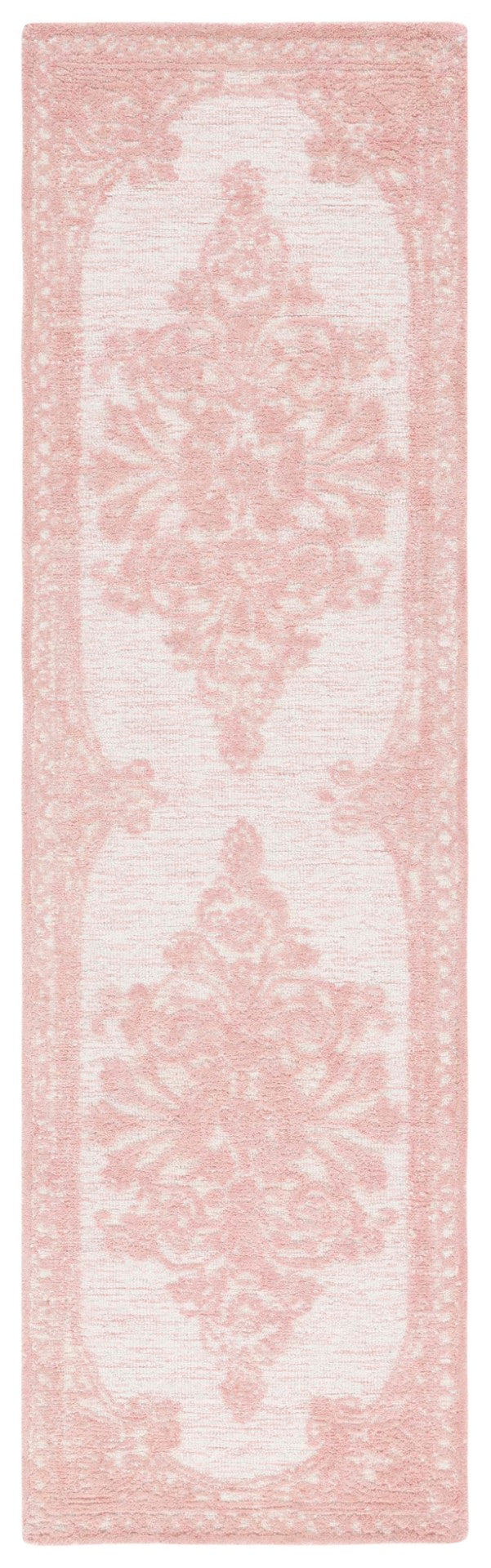 Safavieh Metro Hand-tufted Area Rug - Luxurious Wool And Cotton Blend In Elegant Floral Design For Timeless Style Pink ,Ivory Wool And Cotton With Latex Met616u-27