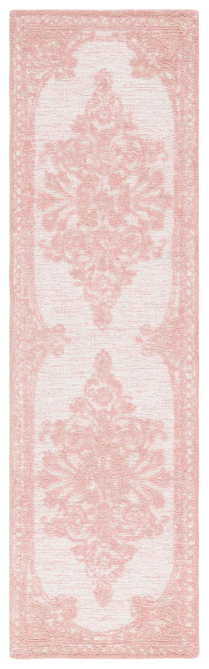 Safavieh Metro Hand-tufted Area Rug - Luxurious Wool And Cotton Blend In Elegant Floral Design For Timeless Style Pink ,Ivory Wool And Cotton With Latex Met616u-27